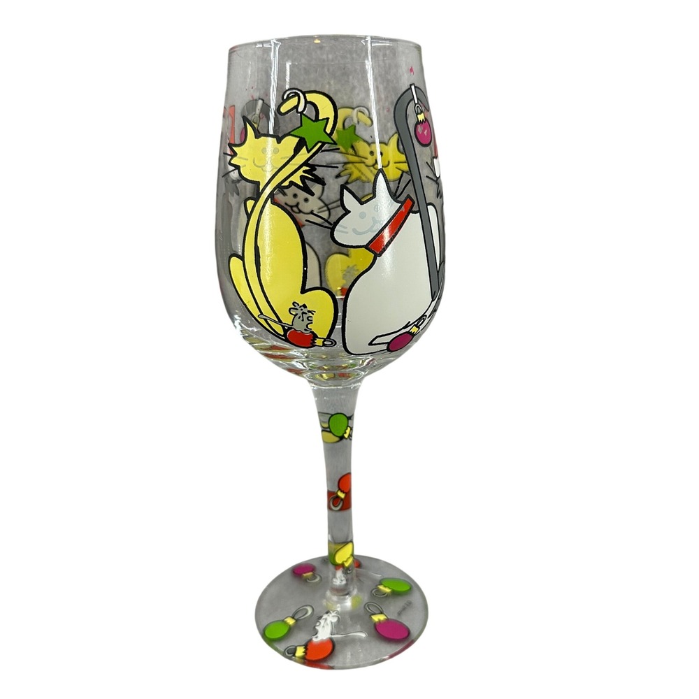 Hand Painted Cat Christmas Wine Glass Festive Whimsical Holiday Cheer
2 Saints